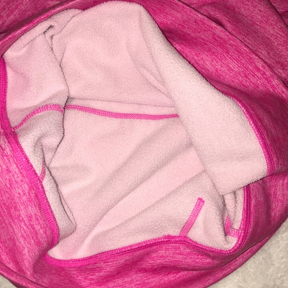 Small Pink Under armor hoodie with purple logo - Picture 7 of 8